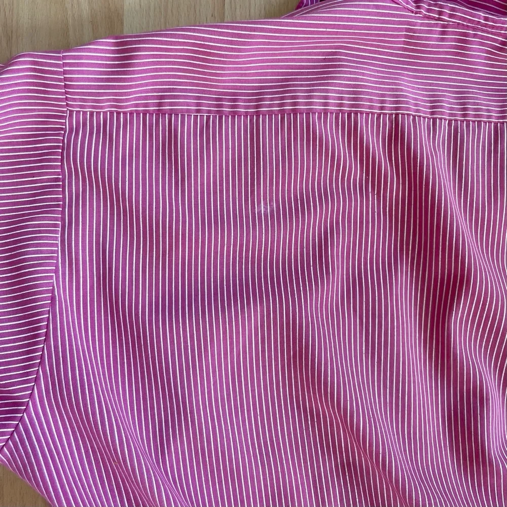 Vintage Oversized Striped Button Down Top Shirt Dress Nautical red pink white - Picture 3 of 10